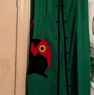 Vintage Long Green Felt Skirt